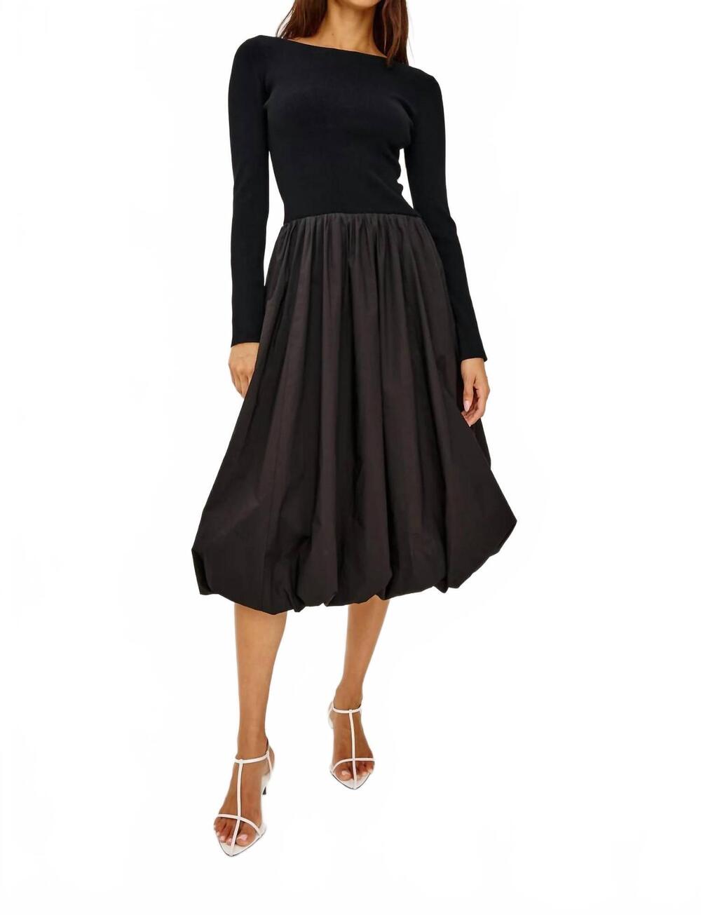 NEW RAILS romana midi dress in black